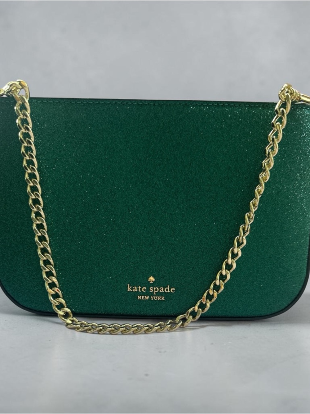 kate spade Green Glitter Chain Crossbody Bag
